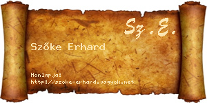 Szőke Erhard névjegykártya
